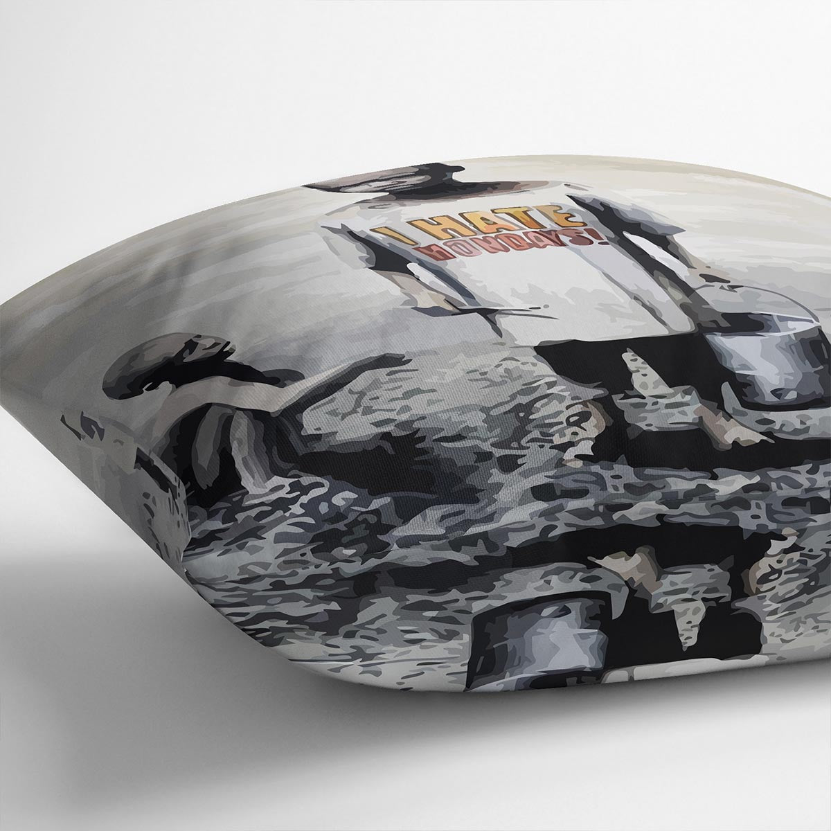 Banksy I Hate Monday Cushion