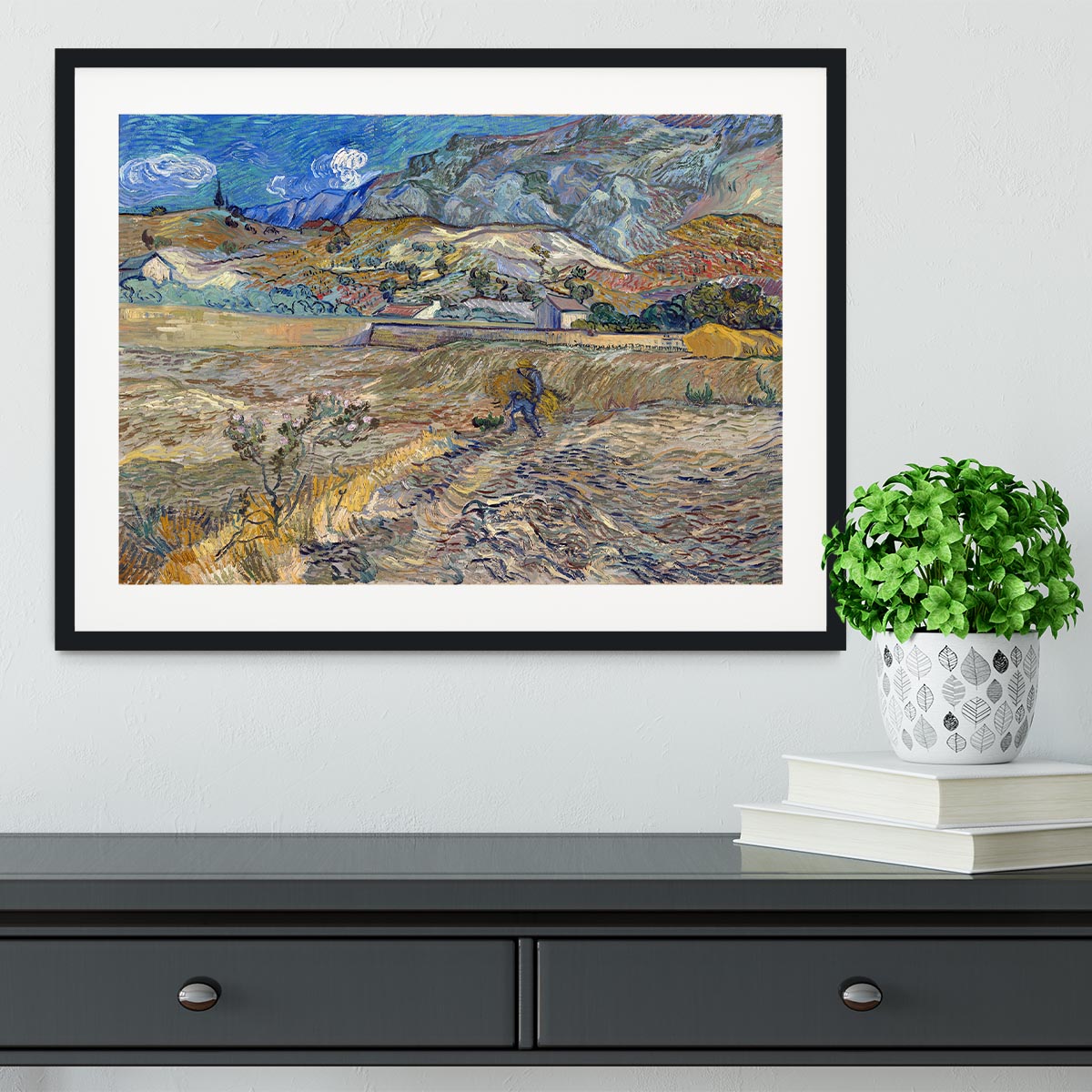 Enclosed Field with Peasant Framed Print