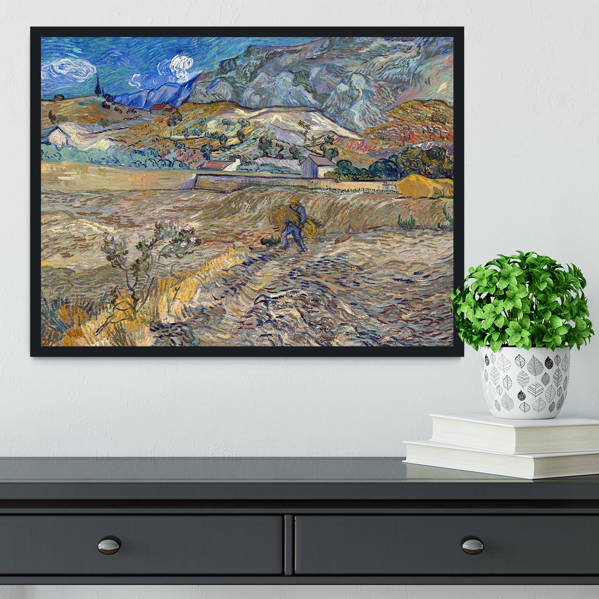 Enclosed Field with Peasant Framed Print