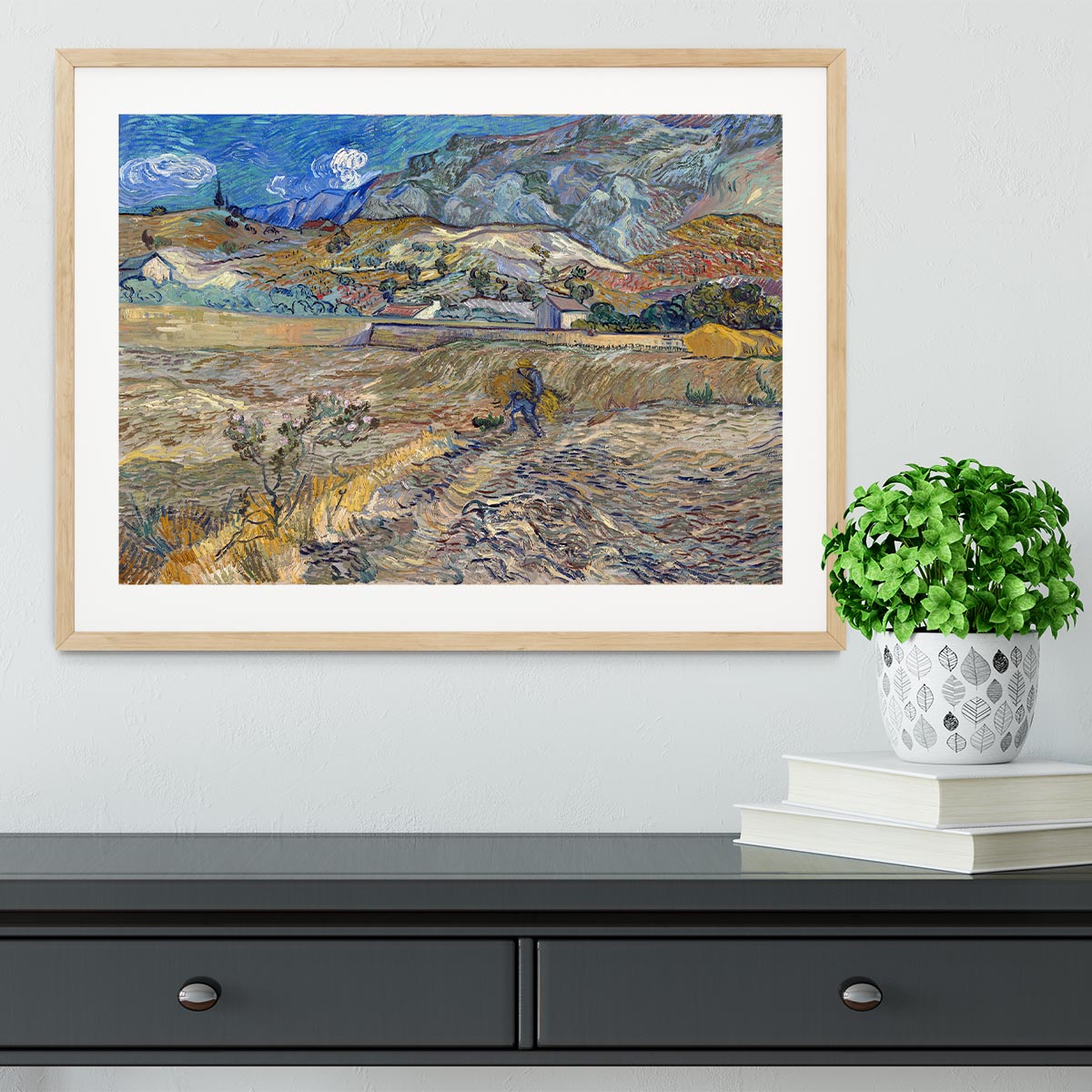 Enclosed Field with Peasant Framed Print