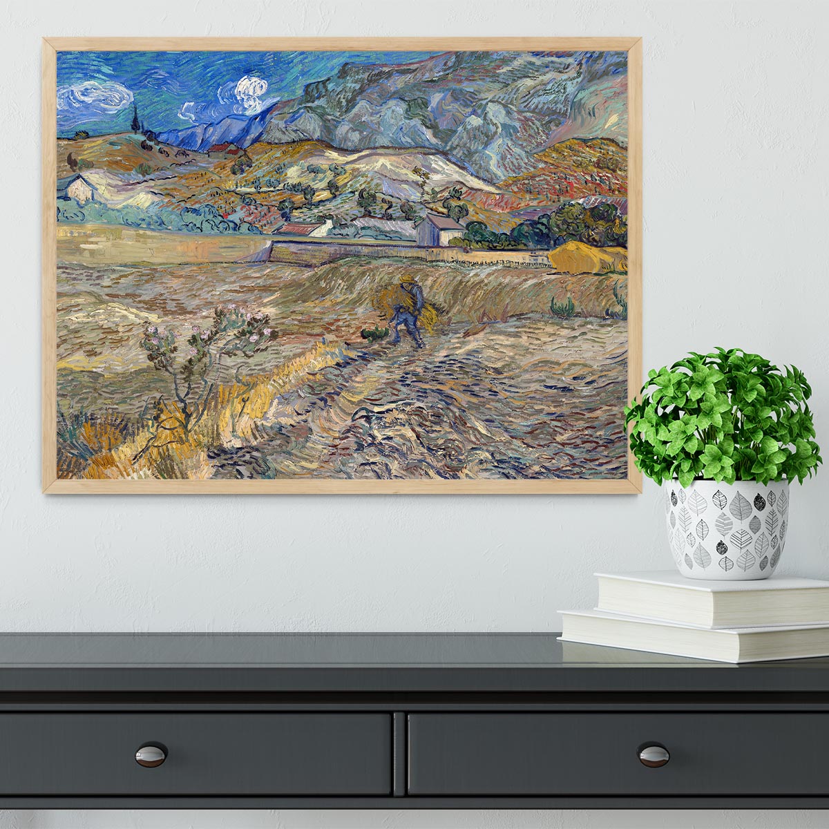 Enclosed Field with Peasant Framed Print