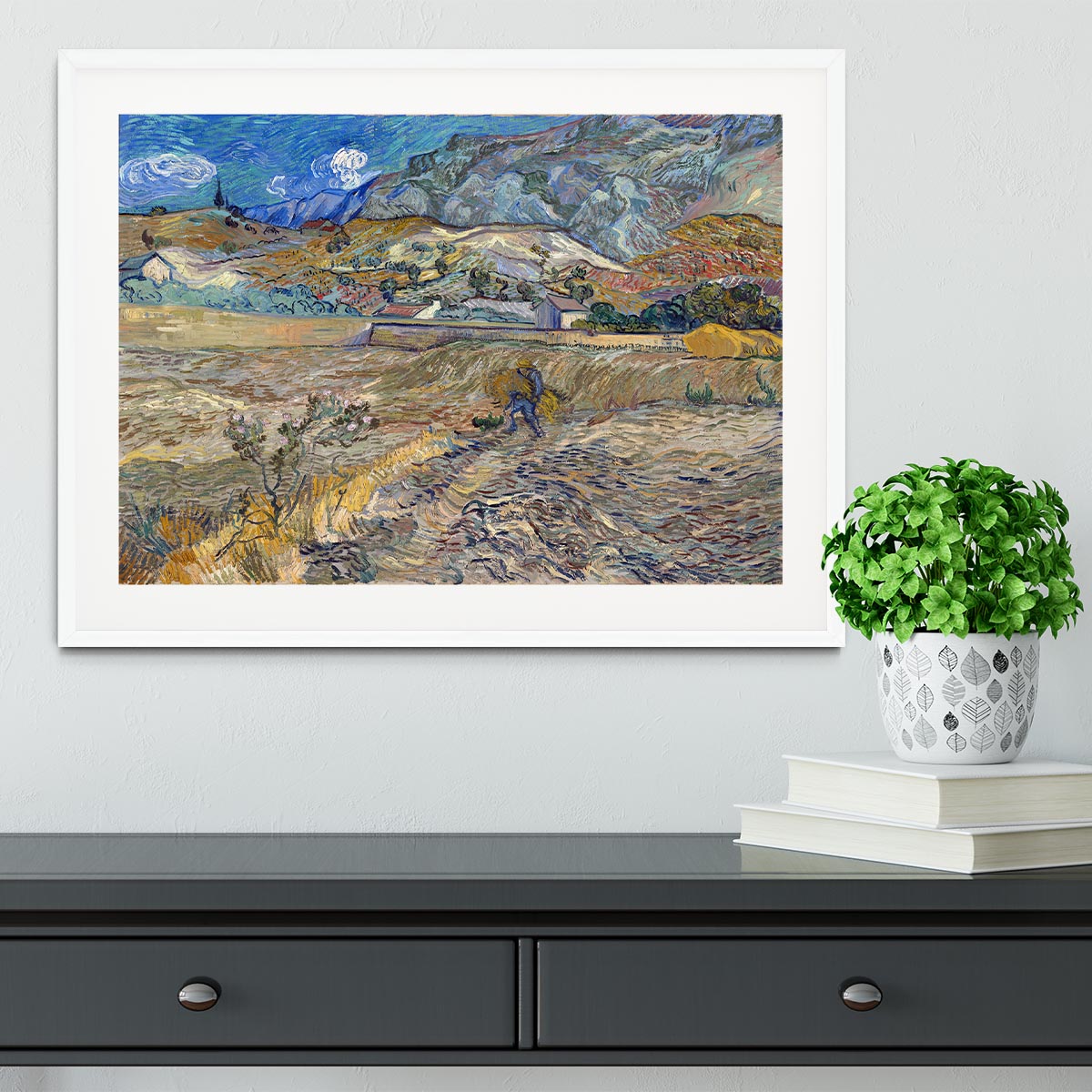 Enclosed Field with Peasant Framed Print