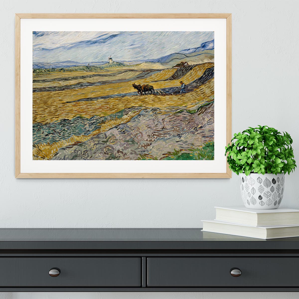 Enclosed Field with Ploughman Framed Print