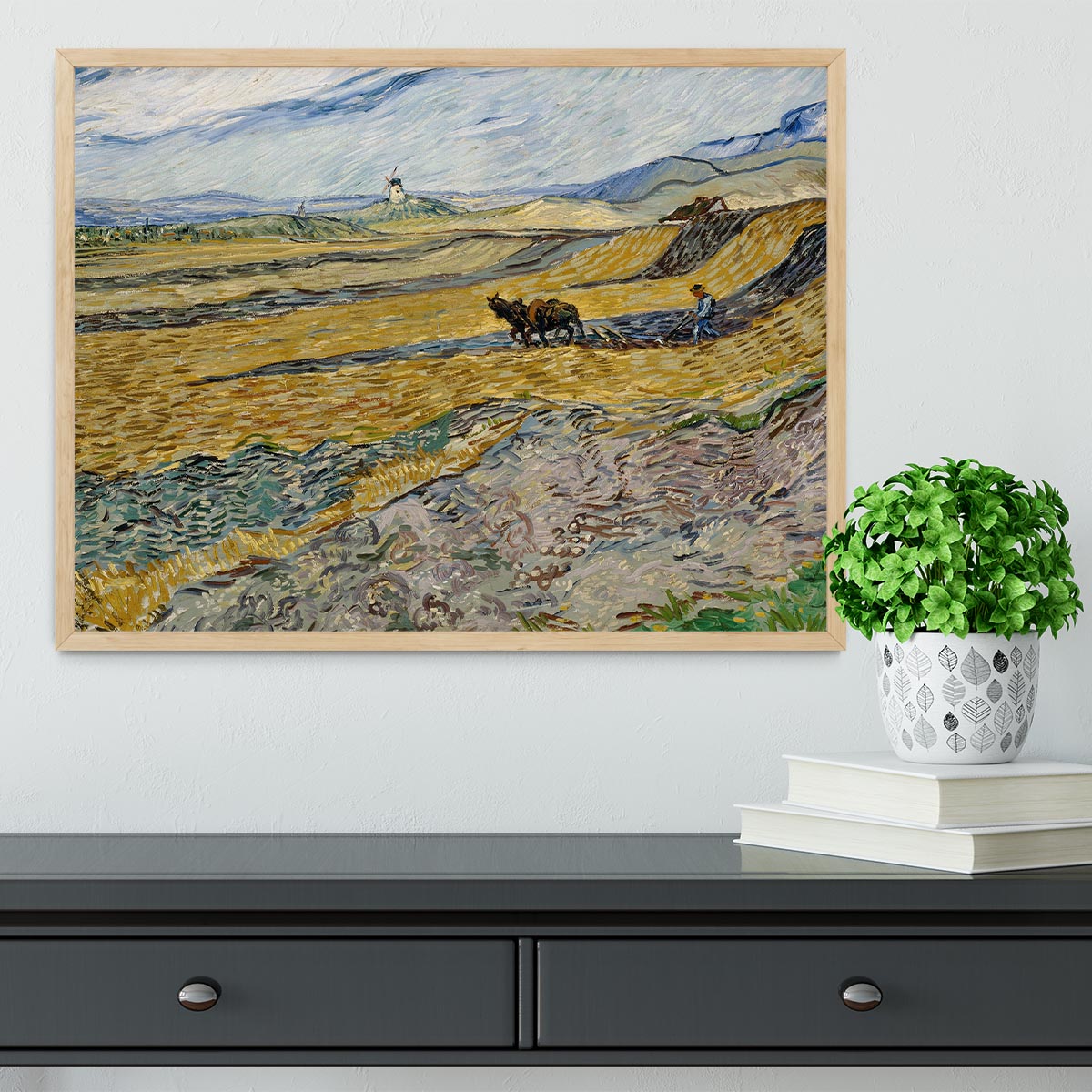 Enclosed Field with Ploughman Framed Print