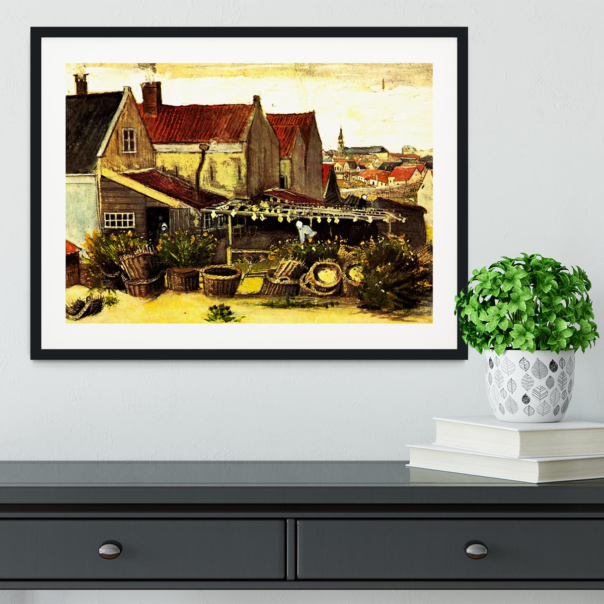 Fish-Drying Barn by Van Gogh Framed Print