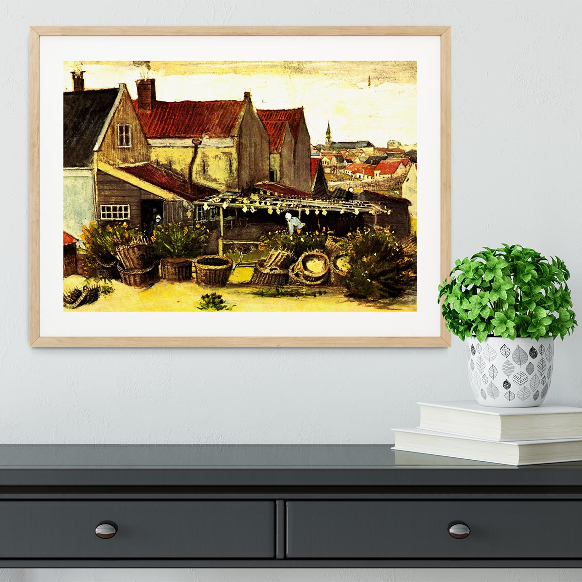 Fish-Drying Barn by Van Gogh Framed Print