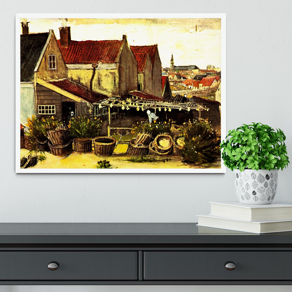 Fish-Drying Barn by Van Gogh Framed Print
