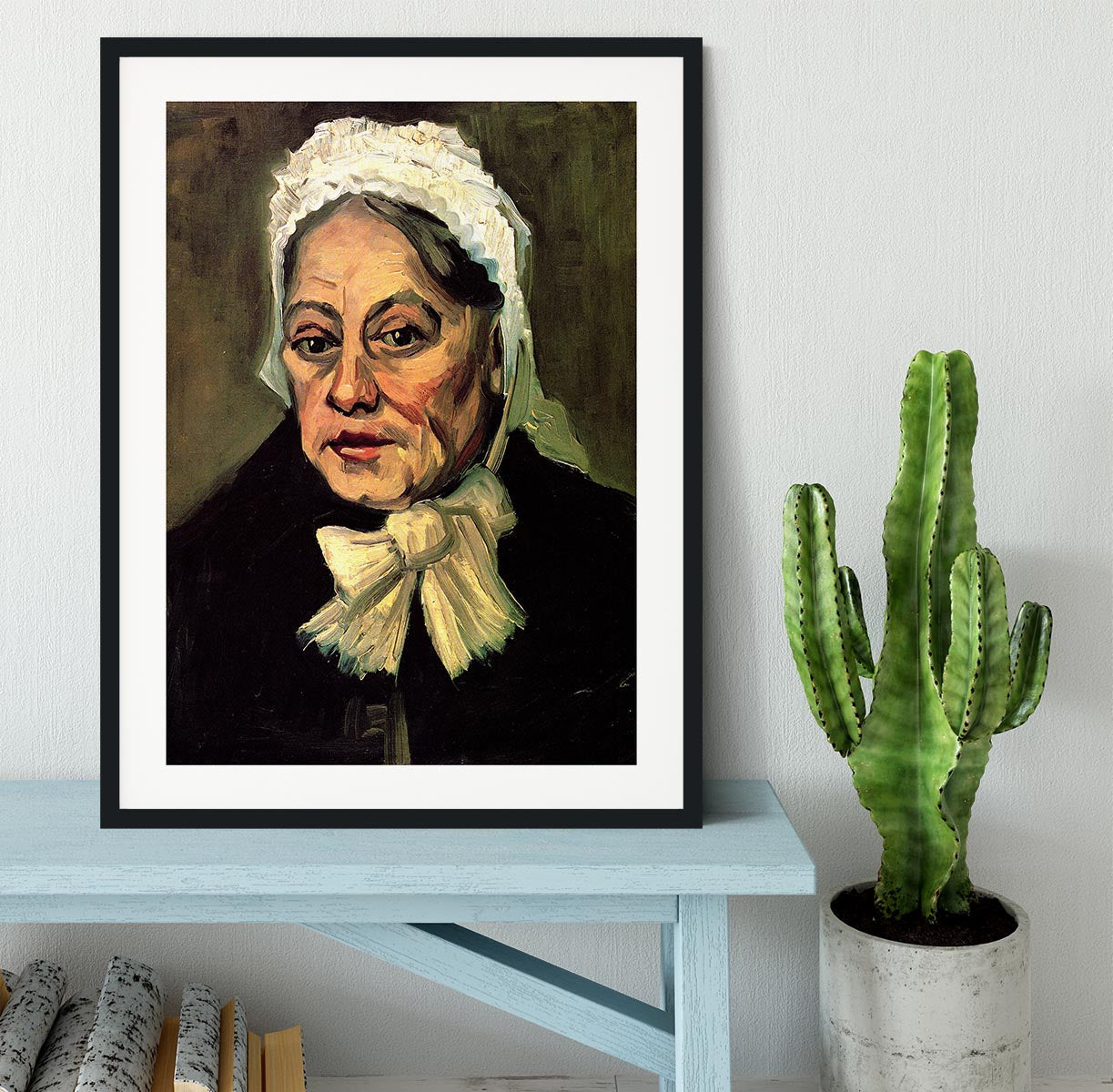 Head of an Old Woman with White Cap The Midwife by Van Gogh Framed Print