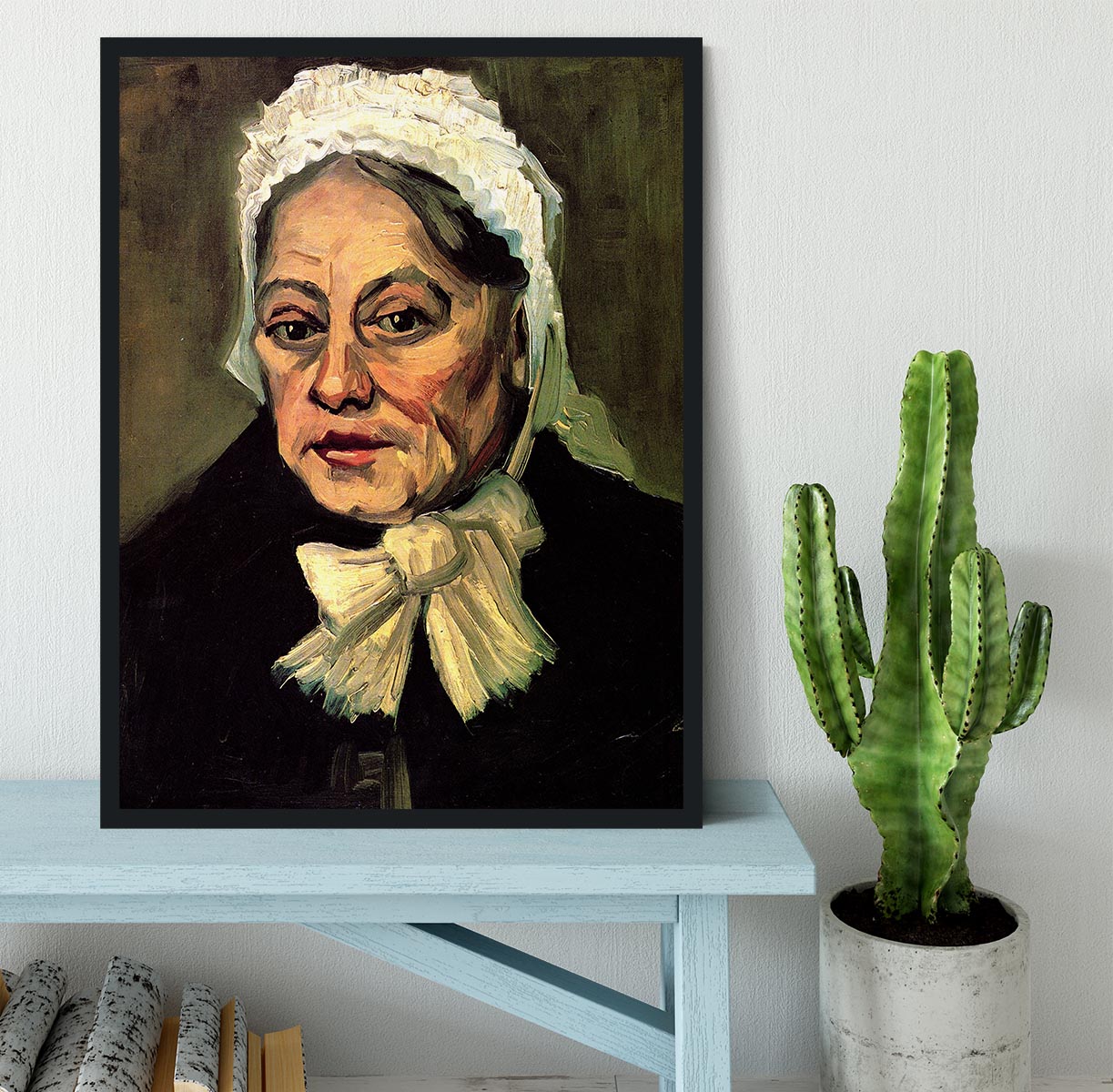 Head of an Old Woman with White Cap The Midwife by Van Gogh Framed Print