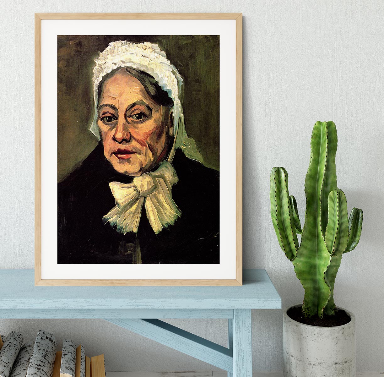Head of an Old Woman with White Cap The Midwife by Van Gogh Framed Print