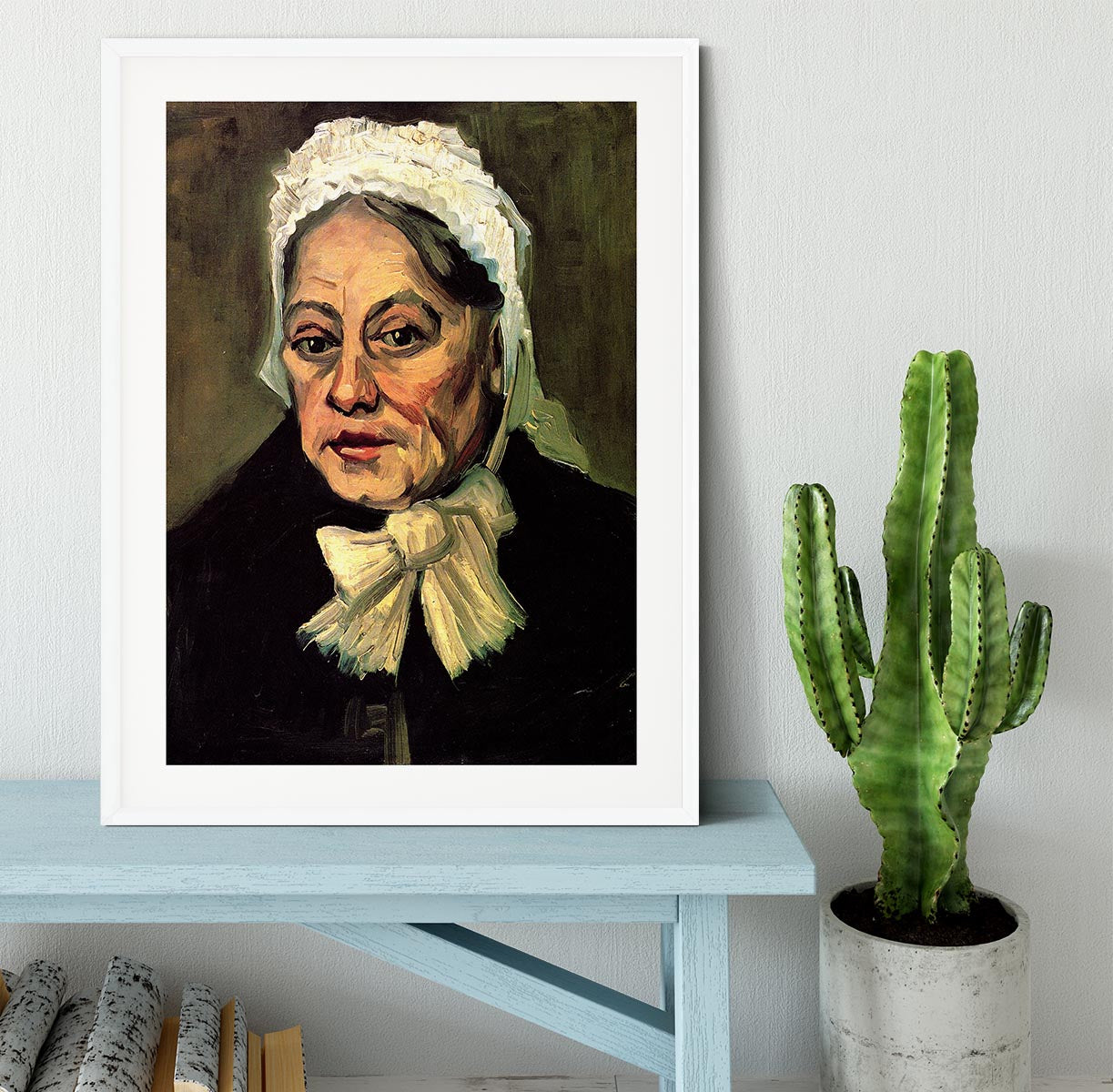 Head of an Old Woman with White Cap The Midwife by Van Gogh Framed Print