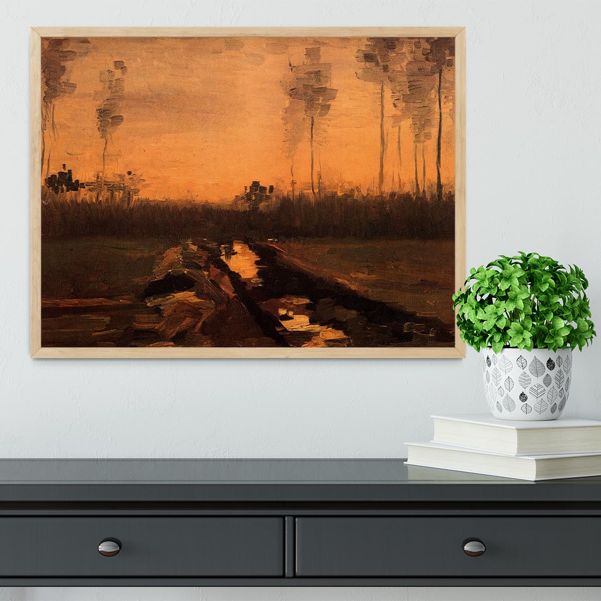 Landscape at Dusk by Van Gogh Framed Print