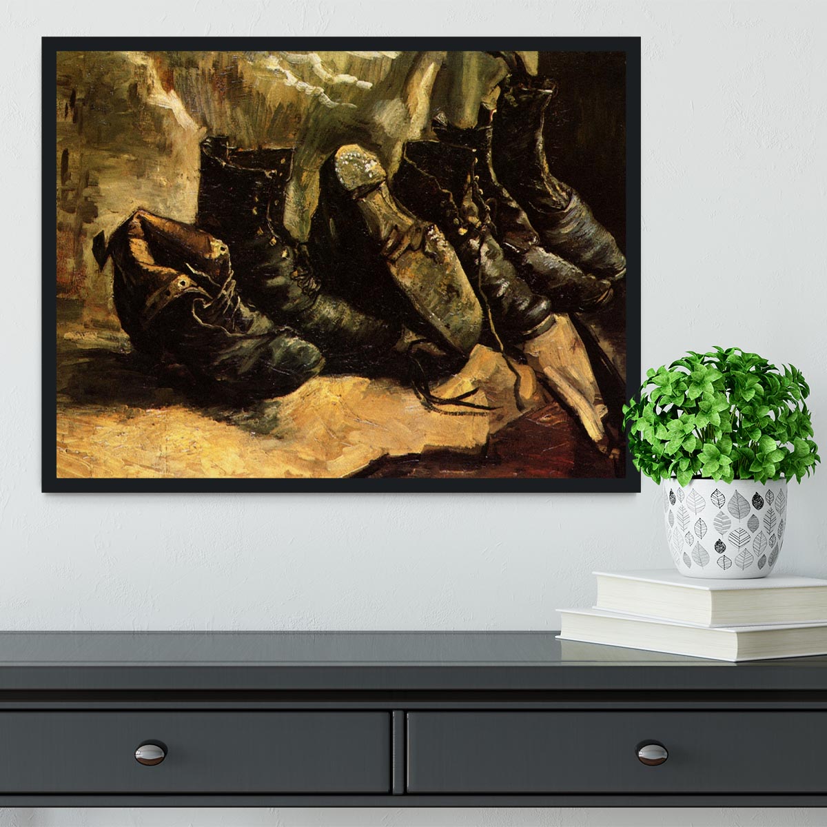 Three Pairs of Shoes by Van Gogh Framed Print