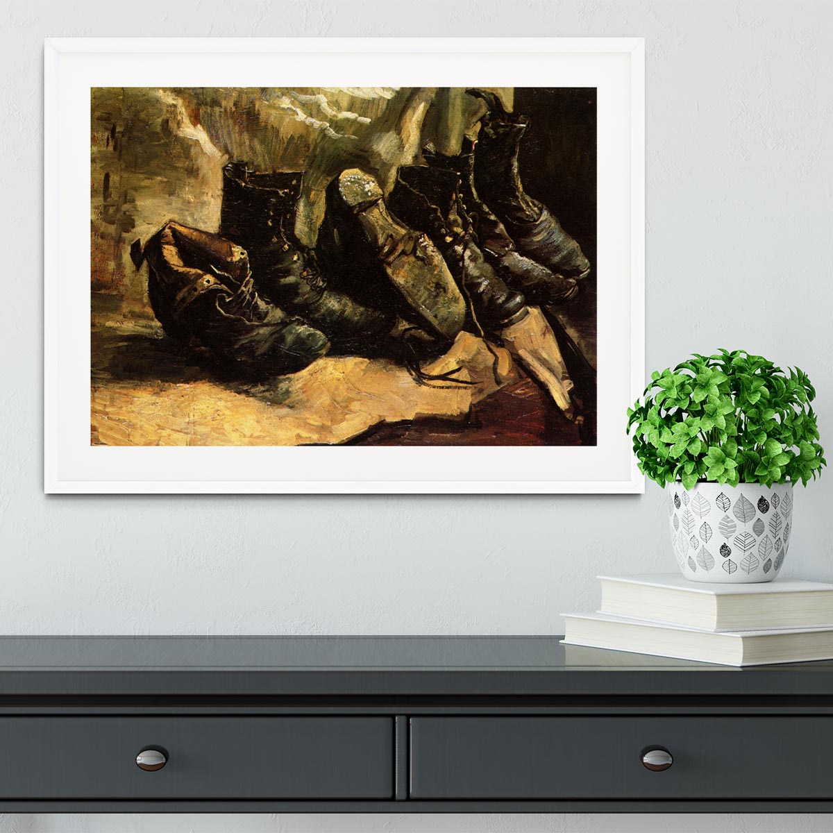 Three Pairs of Shoes by Van Gogh Framed Print