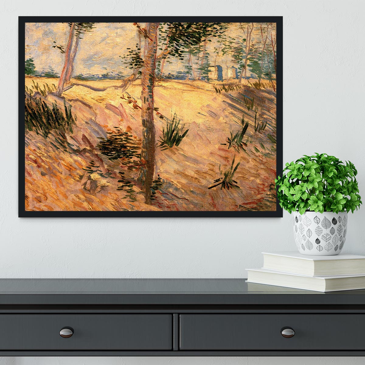 Trees in a Field on a Sunny Day by Van Gogh Framed Print