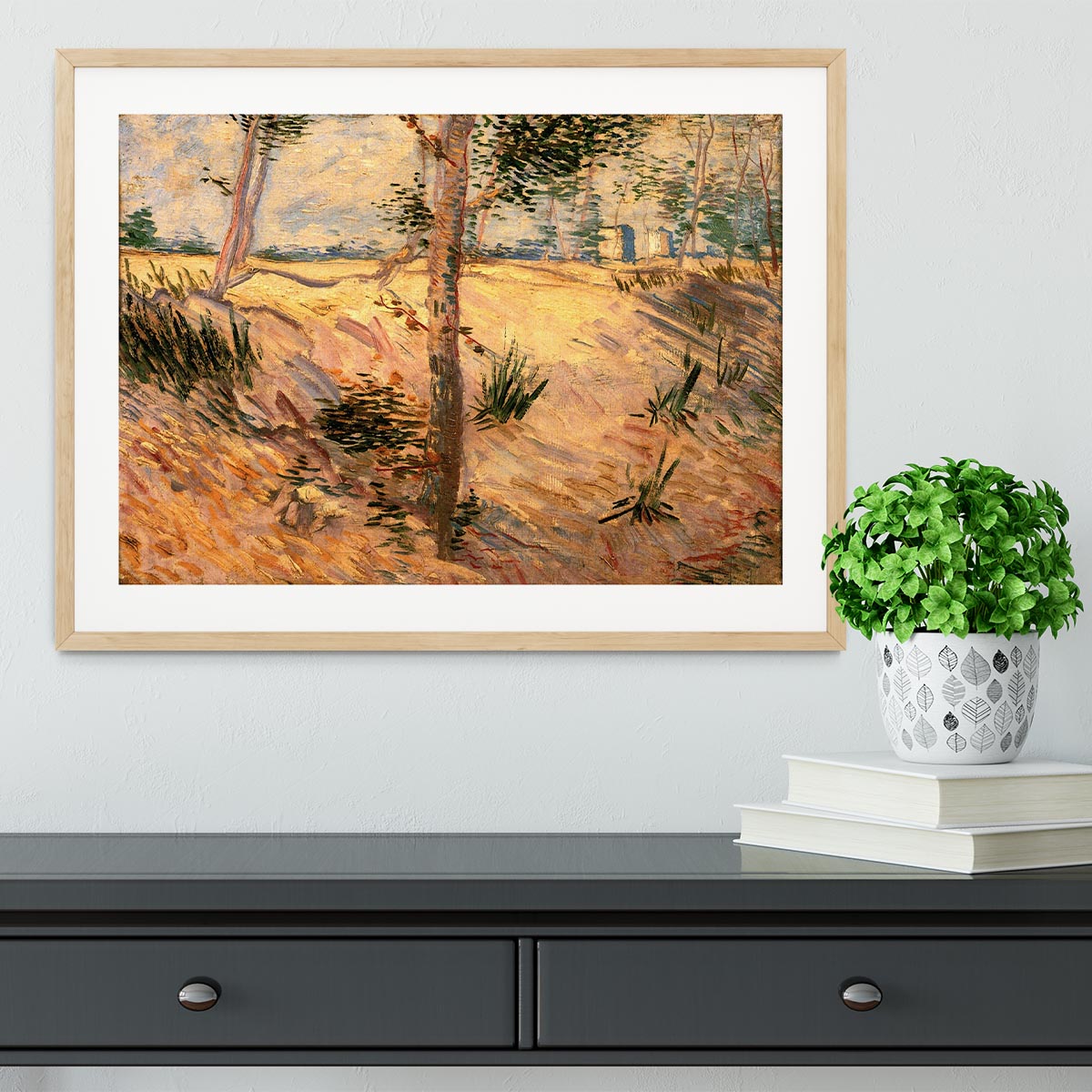 Trees in a Field on a Sunny Day by Van Gogh Framed Print