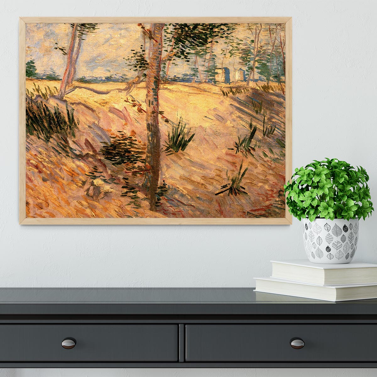 Trees in a Field on a Sunny Day by Van Gogh Framed Print