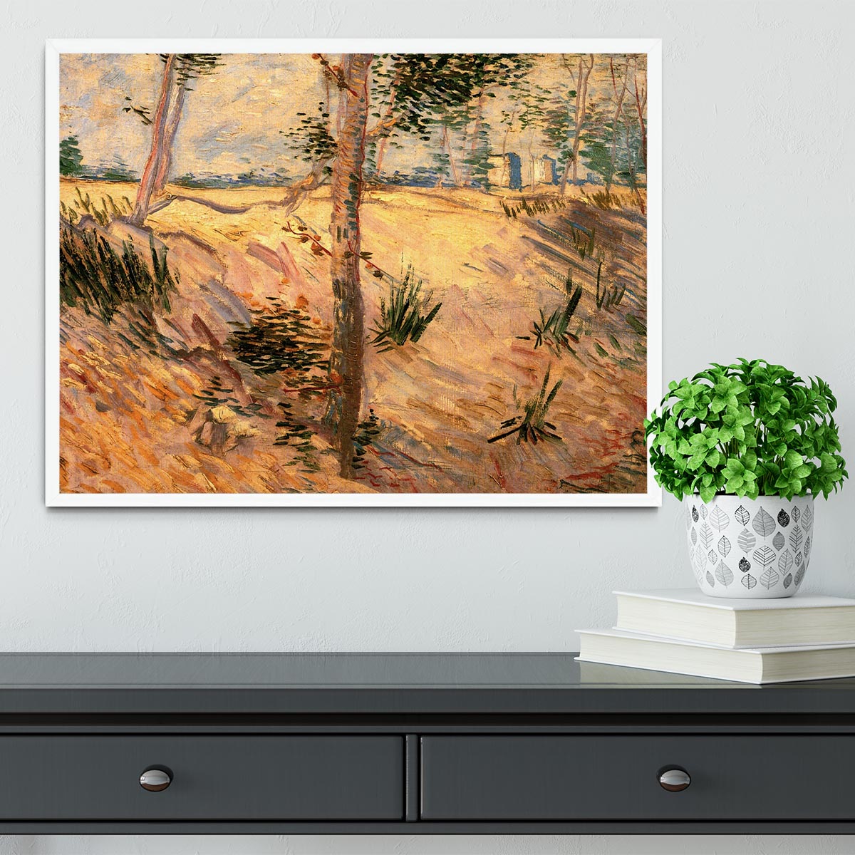 Trees in a Field on a Sunny Day by Van Gogh Framed Print