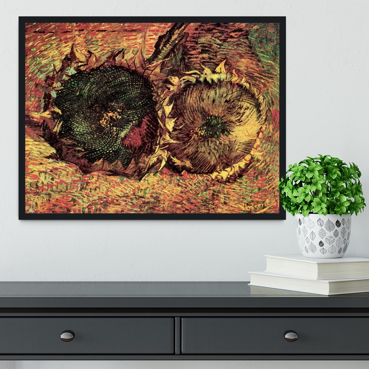 Two Cut Sunflowers 2 by Van Gogh Framed Print