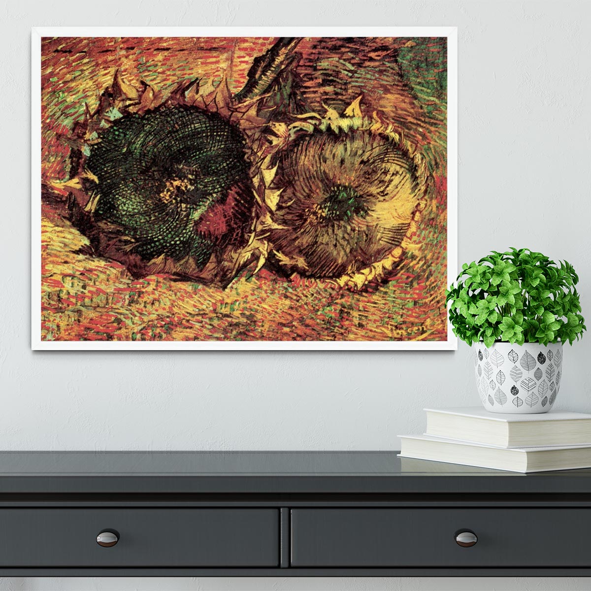 Two Cut Sunflowers 2 by Van Gogh Framed Print