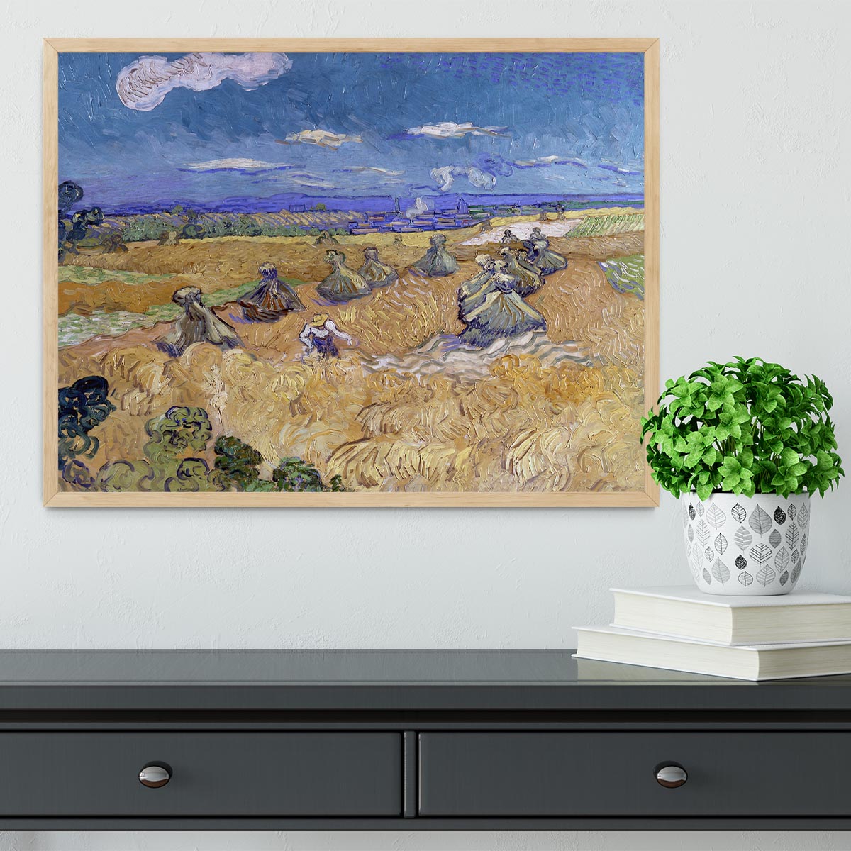 Van Gogh Wheat Fields with Reaper at Auvers Framed Print
