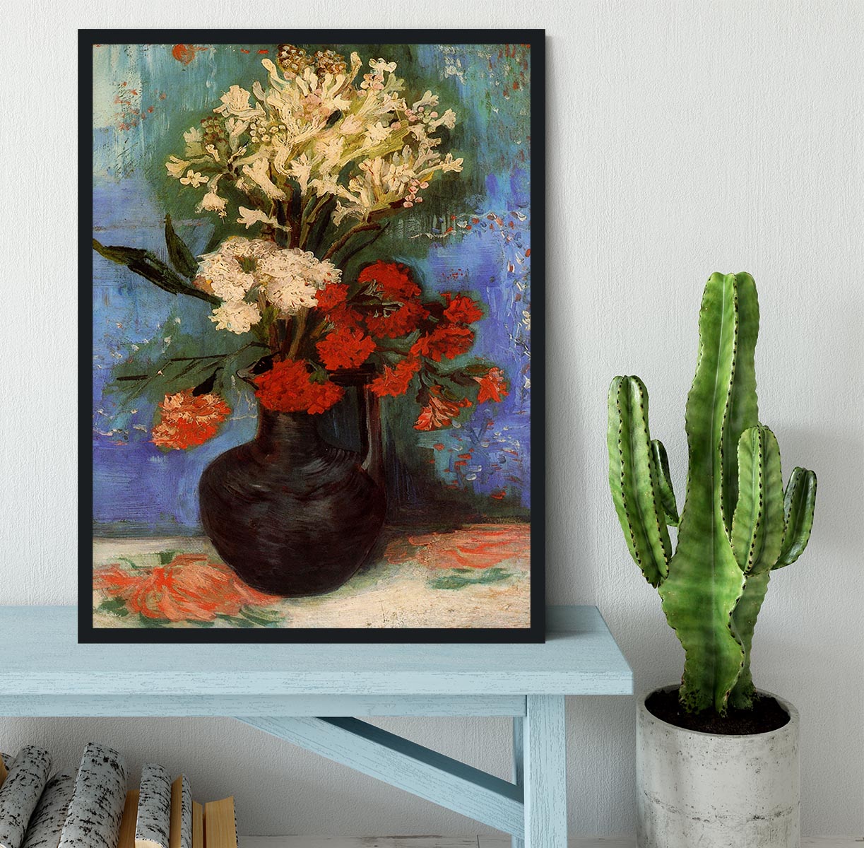 Vase with Carnations and Other Flowers by Van Gogh Framed Print