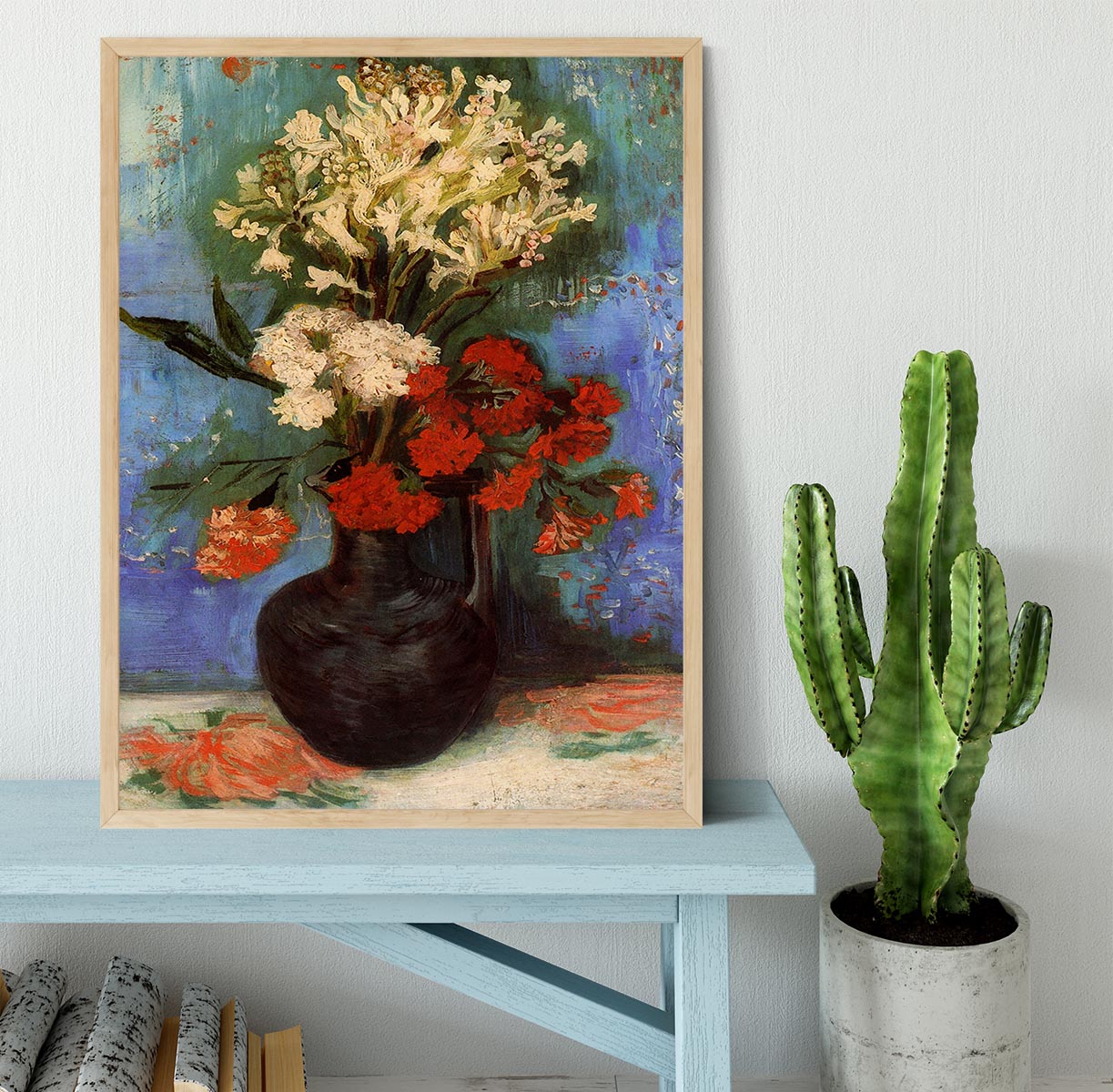 Vase with Carnations and Other Flowers by Van Gogh Framed Print