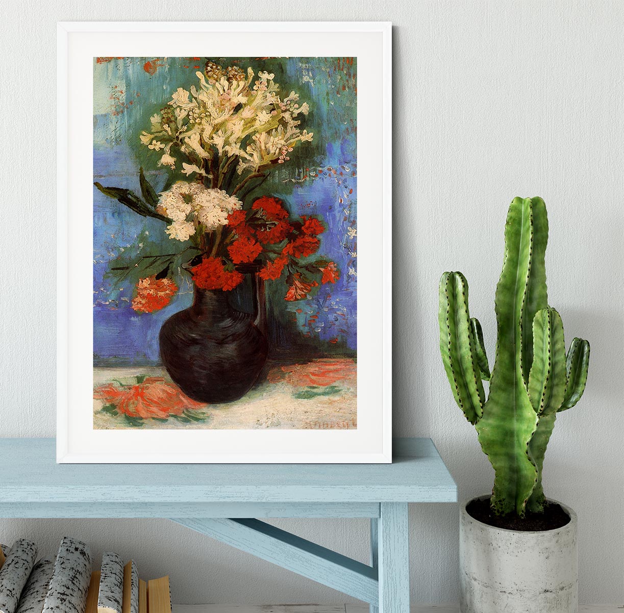 Vase with Carnations and Other Flowers by Van Gogh Framed Print