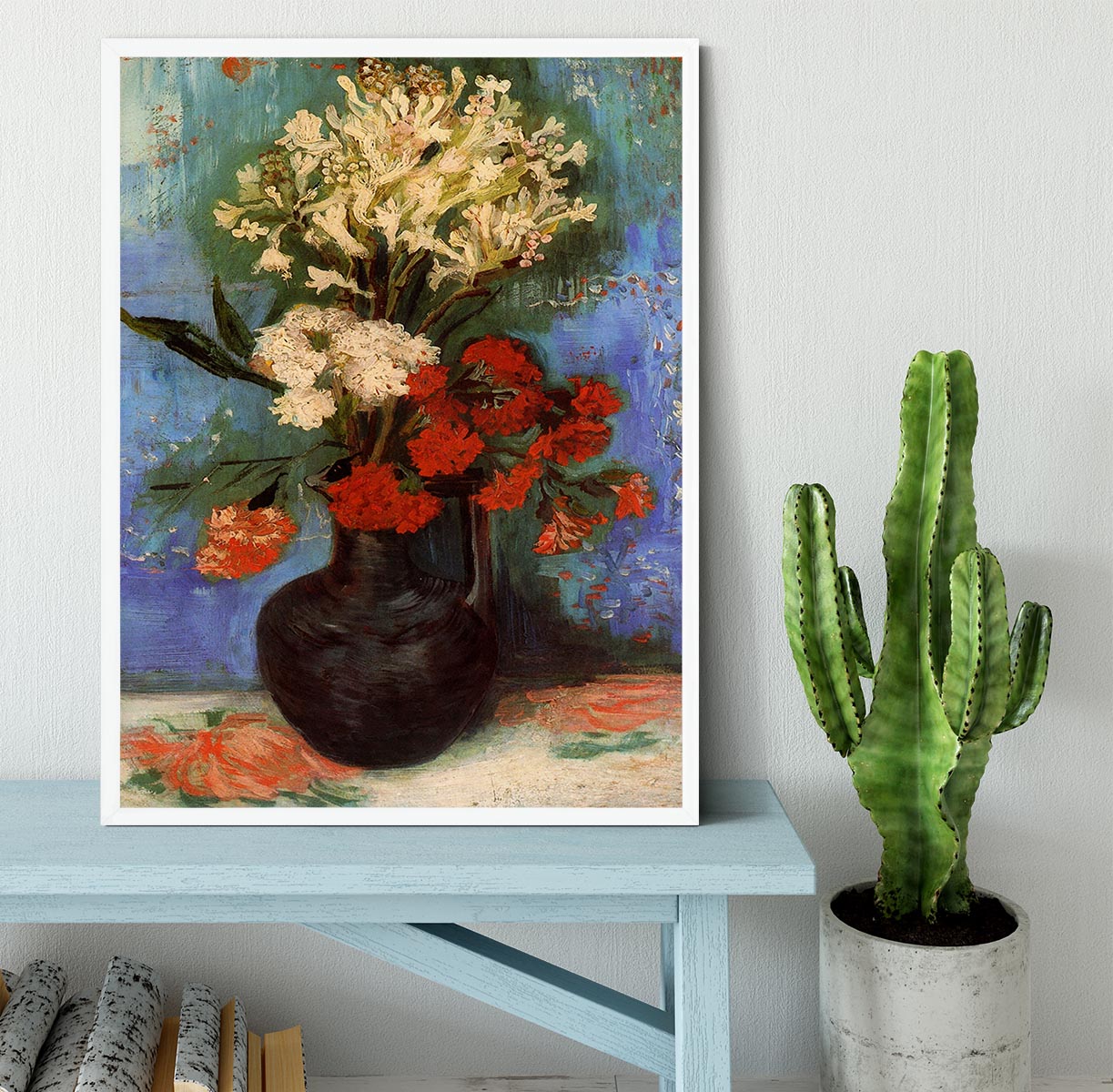 Vase with Carnations and Other Flowers by Van Gogh Framed Print