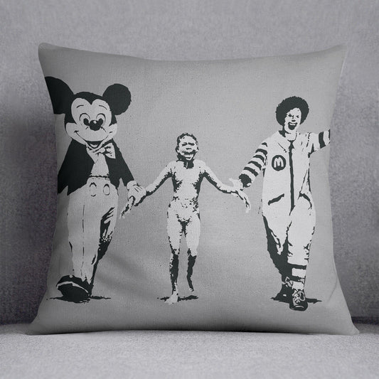 Banksy Mickey And Ronald Cushion