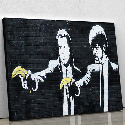 Banksy Pulp Fiction Banana Guns Canvas Print or Poster