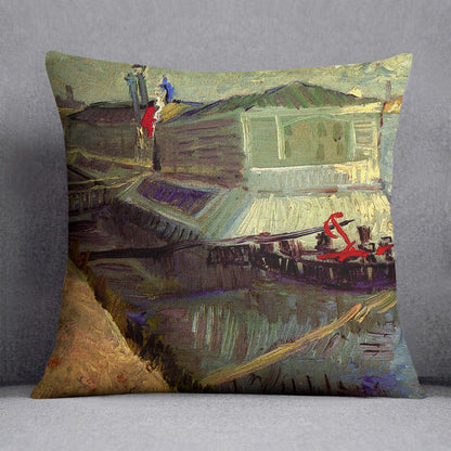 Bathing Float on the Seine at Asniere by Van Gogh Cushion
