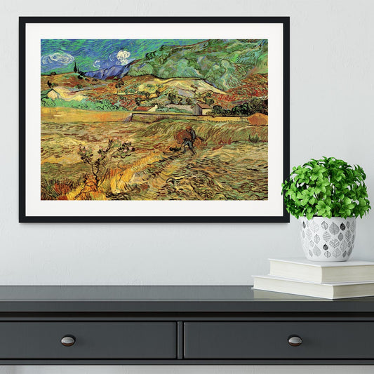Enclosed Wheat Field with Peasant by Van Gogh Framed Print