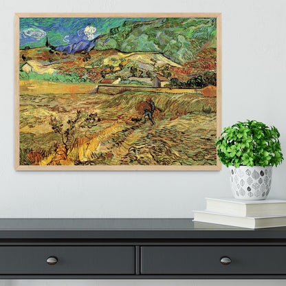 Enclosed Wheat Field with Peasant by Van Gogh Framed Print