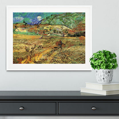 Enclosed Wheat Field with Peasant by Van Gogh Framed Print