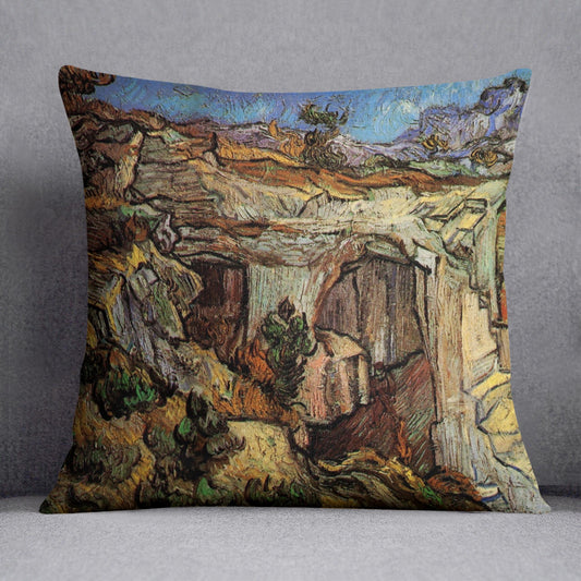 Entrance to a Quarry near Saint-Remy by Van Gogh Cushion