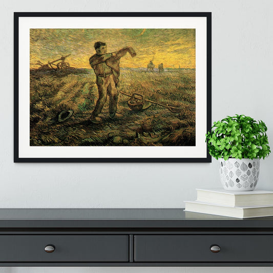 Evening The End of the Day after Millet by Van Gogh Framed Print