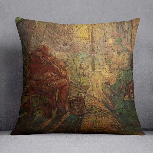 Evening The Watch after Millet by Van Gogh Cushion