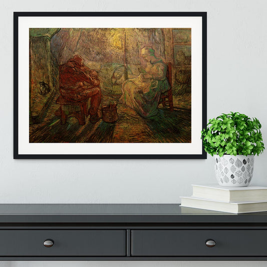 Evening The Watch after Millet by Van Gogh Framed Print