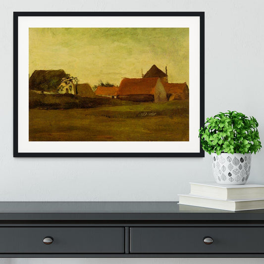 Farmhouses in Loosduinen near The Hague at Twilight by Van Gogh Framed Print