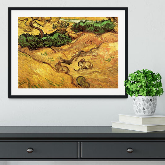 Field with Two Rabbits by Van Gogh Framed Print