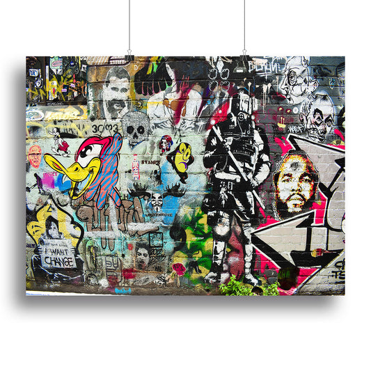 Graffiti Wall Abstract Canvas Print or Poster