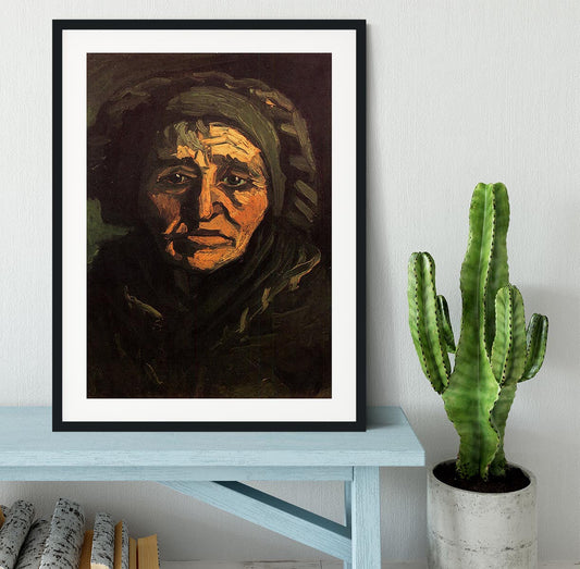 Head of a Peasant Woman with Greenish Lace Cap by Van Gogh Framed Print