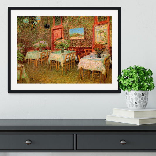 Interior of a restaurant by Van Gogh Framed Print