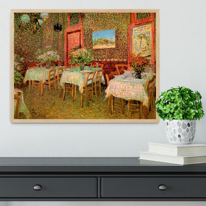 Interior of a restaurant by Van Gogh Framed Print