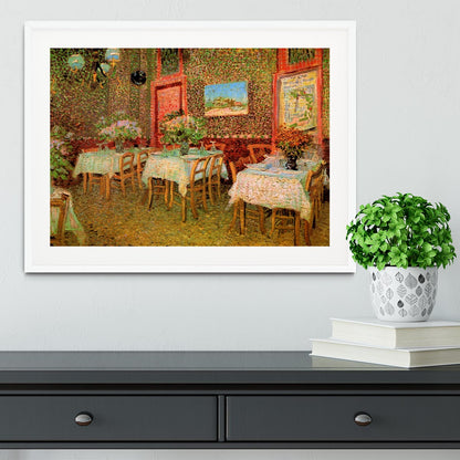 Interior of a restaurant by Van Gogh Framed Print