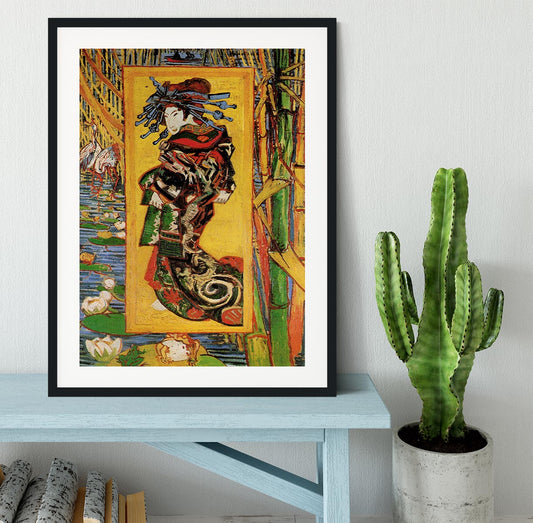 Japonaiserie Oiran after Kesa Eisen by Van Gogh Framed Print