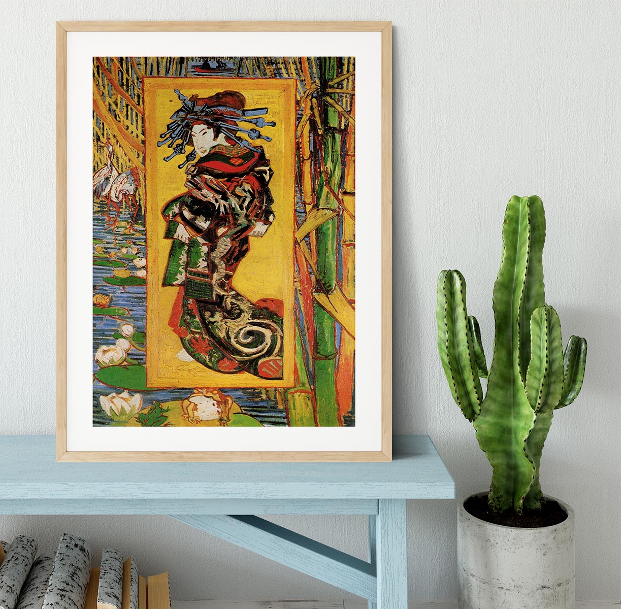 Japonaiserie Oiran after Kesa Eisen by Van Gogh Framed Print