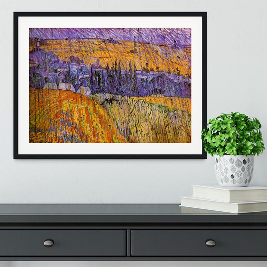 Landscape at Auvers in the Rain by Van Gogh Framed Print