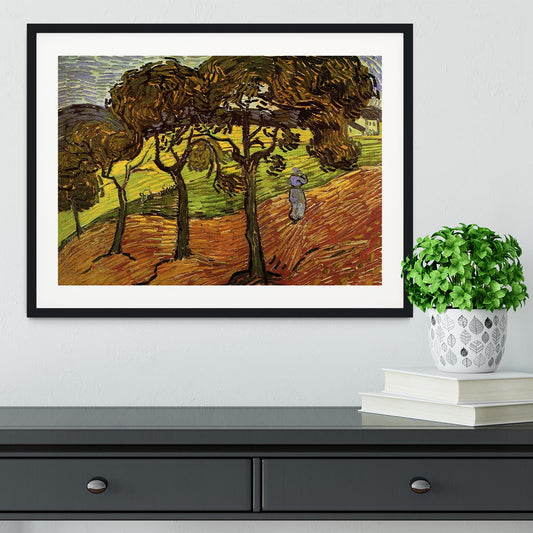 Landscape with Trees and Figures by Van Gogh Framed Print